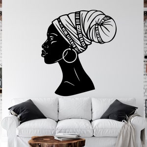 Schöne Afrikanerin Wandtattoo Afrikanische Mädchen Wandaufkleber Zitat Schönheitssalon Wandkunst Afrikanische Frauen Wandaufkleber Afrika Karte AFR0023