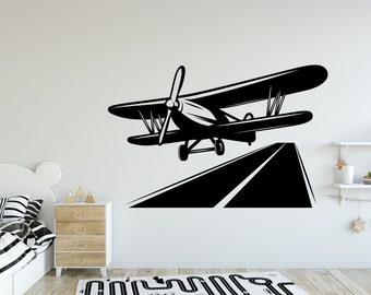 AirPlane Wall Decal Boy Toys Wall Decal Nursery  Decal Baby Boy Airplane Pilot Decal Airplane Nursery Plane Wall Decals Vinyl LetterPA0235