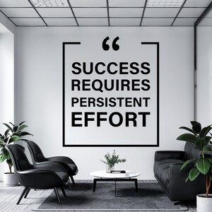 Vinilo decorativo con frase motivacional, vinilo decorativo para oficina, arte de pared para oficina, decoración de pared para oficina, adhesivo para pared de oficina, letra de vinilo, adhesivo para ventana OFI0008
