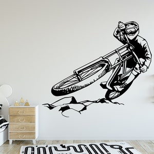 Bike Wall Decal Bike Wall Sticker Bicycle Wall Art Bike Wall Art Bicycle Sticker Vinyl Letter Room Design Wall Sticker Boys Wall DecalBY0192