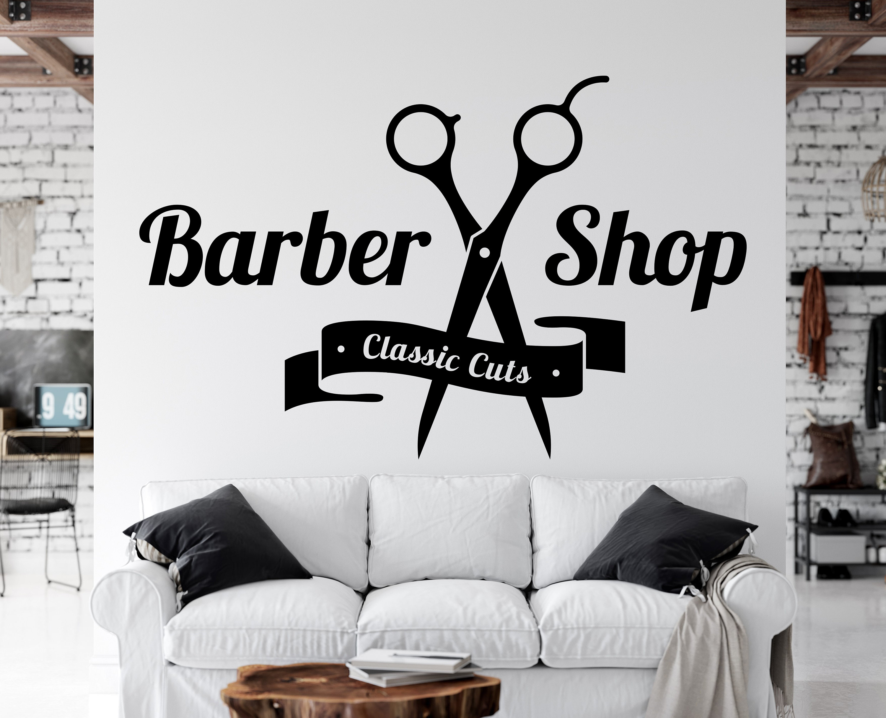 Barber Wall Decal Barber Wall Sticker Barbershop Decal Vinyl - Etsy