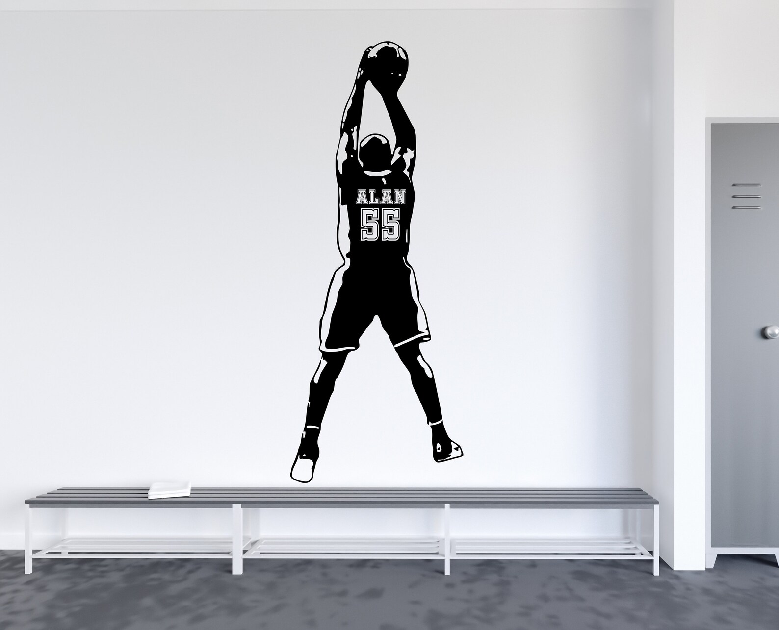 Personalized Basketball Wall Decal Basketball Sticker Basket Etsy