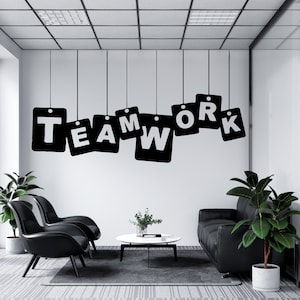 Calcomanía de oficina, calcomanía de trabajo en equipo, arte de pared para oficina, decoración de oficina, calcomanía de trabajo en equipo, decoración de pared para oficina, calcomanías de oficina, arte motivacional TM0096