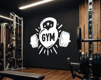 Gym Wall Decal – Motivational Fitness Quote Vinyl Sticker – Workout Wall Art for Home Gym & Exercise Room – Gym Motivation Decor GY0216