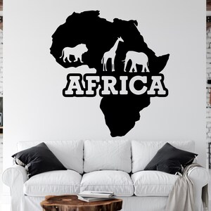 Karte Afrikanischer Wandaufkleber Afrika Wandaufkleber Afrika Wandtattoo Afrika Kontinent Wandaufkleber Arica Wand Kunst Vinyl Buchstabe Wohnkultur AFR0028
