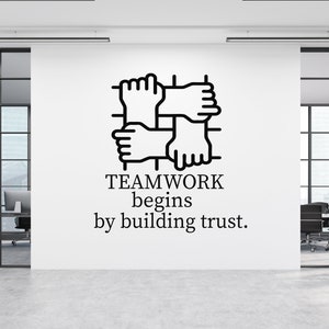 Calcomanía de oficina, calcomanía de trabajo en equipo, arte de pared para oficina, decoración de oficina, calcomanía de trabajo en equipo, decoración de pared para oficina, calcomanías de oficina, arte motivacional TM0048