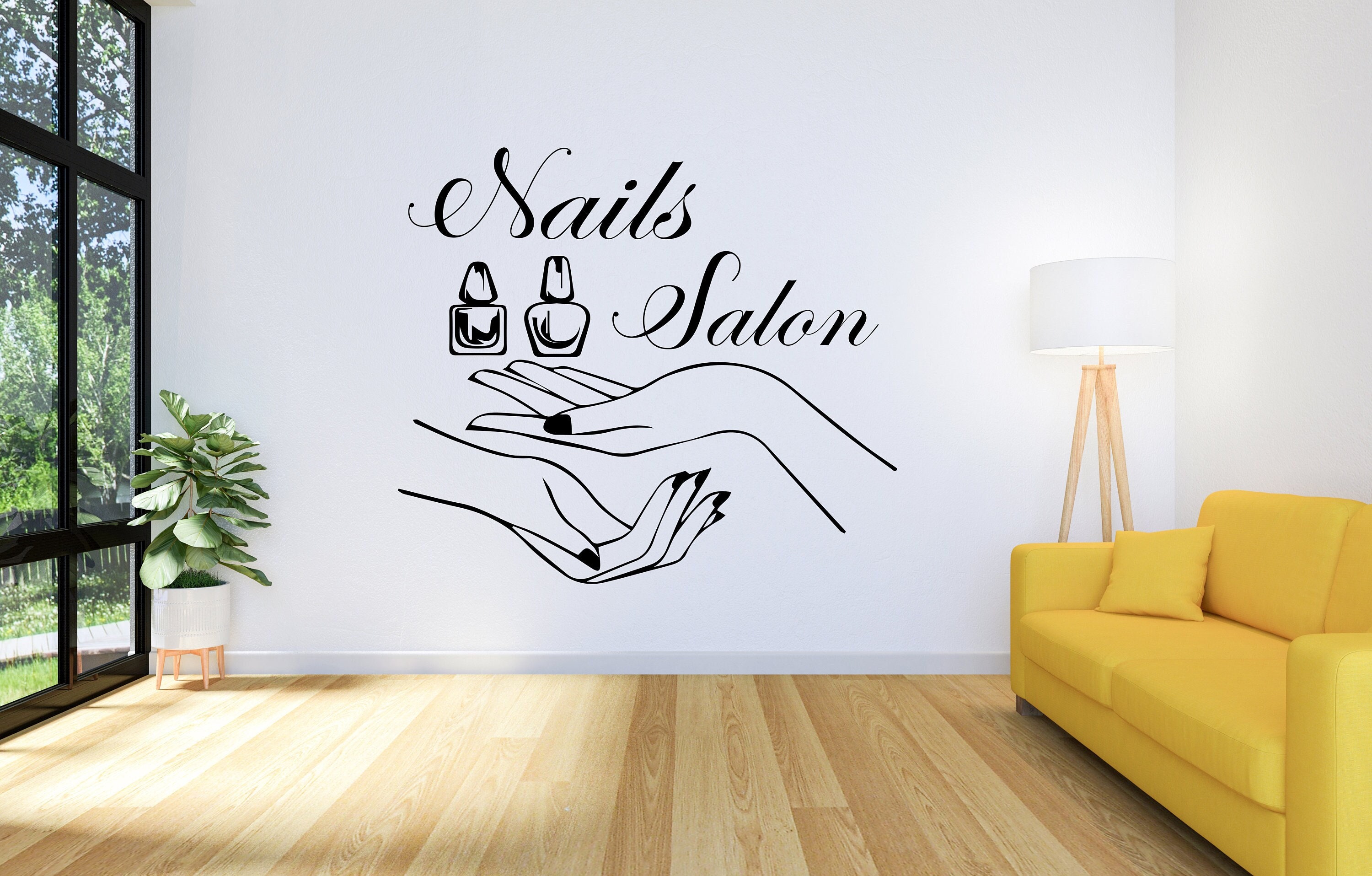 Nails & Beauty Hair Beauty Salon Art Poster Mural Wall Polish Bar Window  Sticker