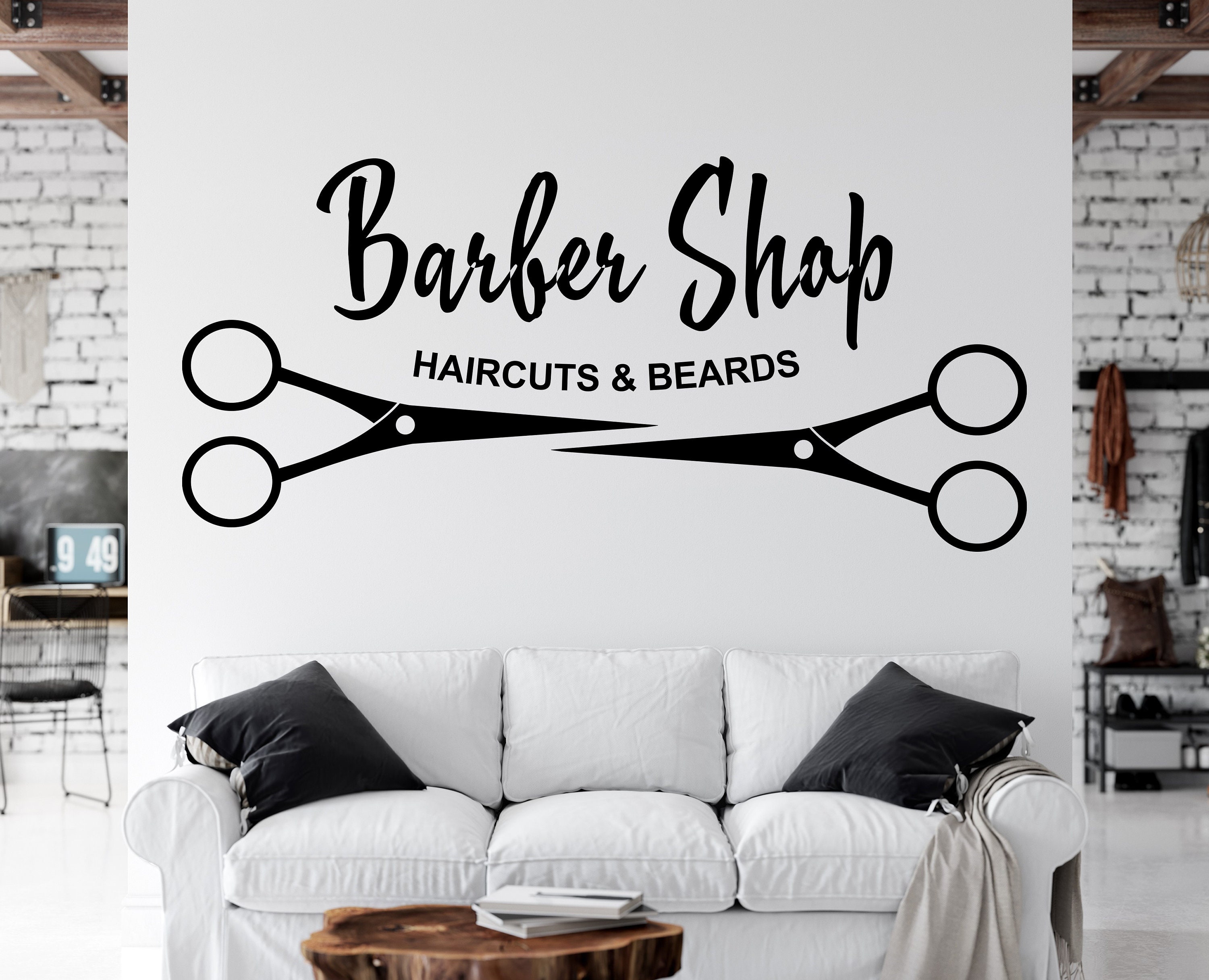 Barber Shop Haircut Scissors Vinyl Sticker Decal – 5x4 Inches For Cars Vans Motorcycles