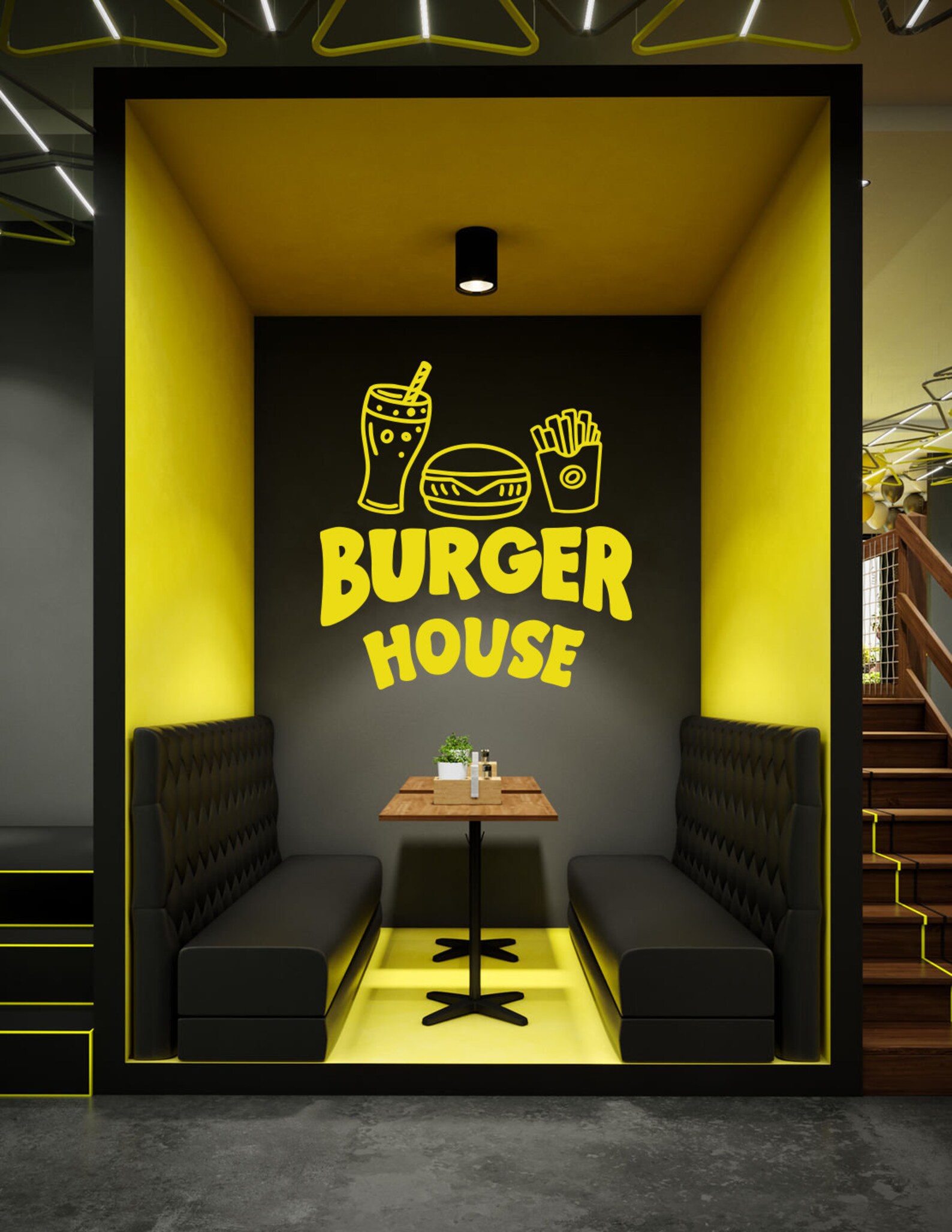 Burger Wall Decal Fast Food Wall Sticker Burger Wall Sticker Etsy