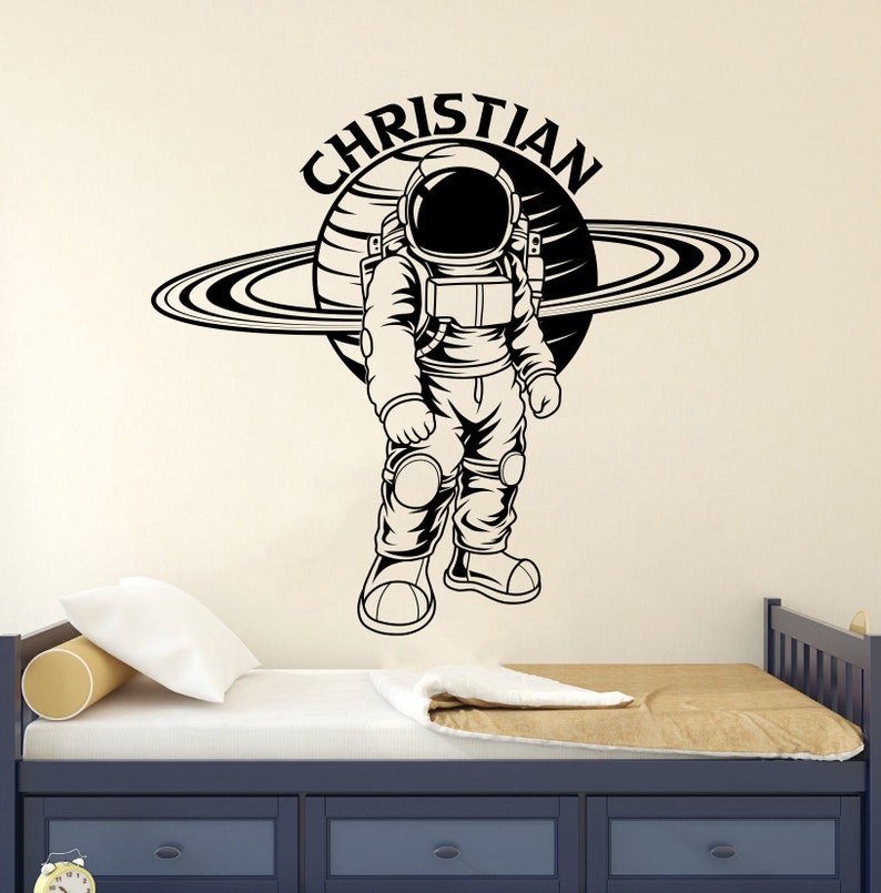 Personalized Wall Decals Space Man Wall Decals Name Etsy