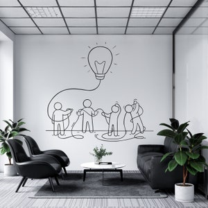 Calcomanía de oficina, calcomanía de trabajo en equipo, arte de pared para oficina, decoración de oficina, calcomanía de trabajo en equipo, decoración de pared para oficina, calcomanías de oficina, arte motivacional TM0019