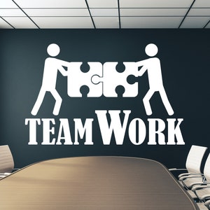 Calcomanía de oficina, calcomanía de trabajo en equipo, arte de pared para oficina, decoración de oficina, calcomanía de trabajo en equipo, decoración de pared para oficina, calcomanías de oficina, arte motivacional TM0003
