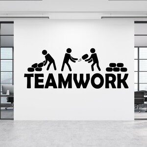 Calcomanía de oficina, calcomanía de trabajo en equipo, arte de pared para oficina, decoración de oficina, calcomanía de trabajo en equipo, decoración de pared para oficina, calcomanías de oficina, arte motivacional TM0080