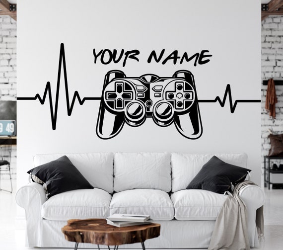 Gamer Quote Vinyl Wall Decal Video Game Controllers Gamepads