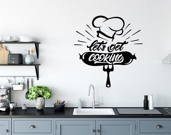 Cooking Wall Decal Kitchen Wall Decal Cooking Wall Decal Cooking Wall Sticker Food Wall Sticker Vinyl Letter Vinyl Decal Cook Decal CK0292