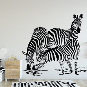 Zebra Wall Decal Animal Wall Sticker Wild Animal Decal Zebra Wall ...