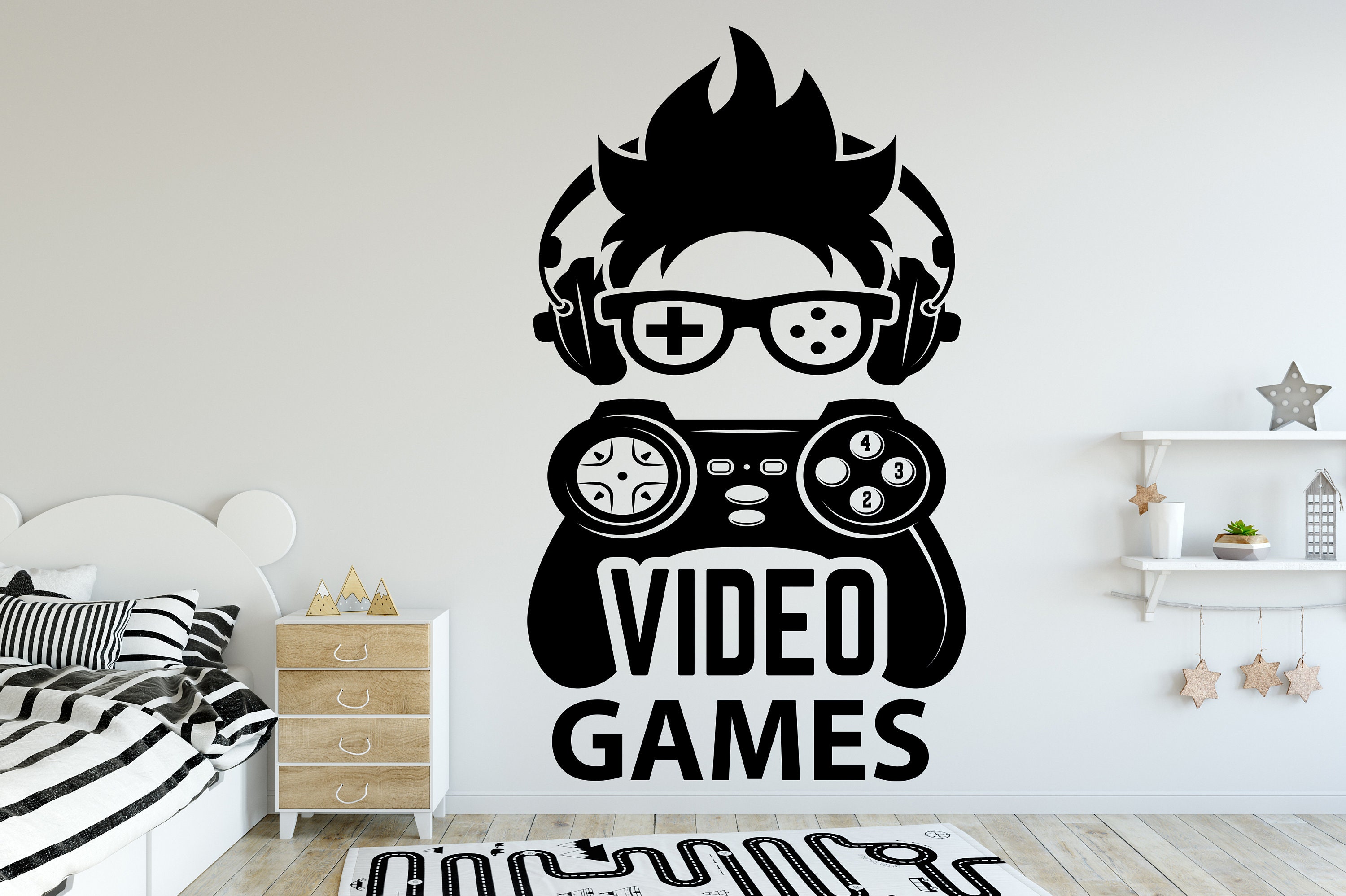 Game Room Decor Game Wall Decal Video Game Vinyl Gamer Room Etsy