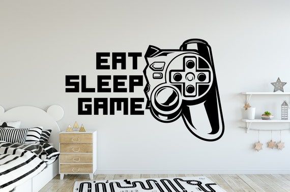 EAT SLEEP GAME Gamer wall decal - Gamer Room Wall Vinyl Decal