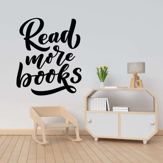 Book Wall Decal Book Wall Sticker Reading Book Decal Book Wall Sticker Vinyl  Letter Book Quotes Decal Reading Decal Vinyl Letter RE0014 