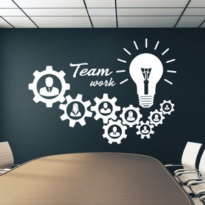 Calcomanía de oficina, calcomanía de trabajo en equipo, arte de pared para oficina, decoración de oficina, calcomanía de trabajo en equipo, decoración de pared para oficina, calcomanías de oficina, arte motivacional TM0012