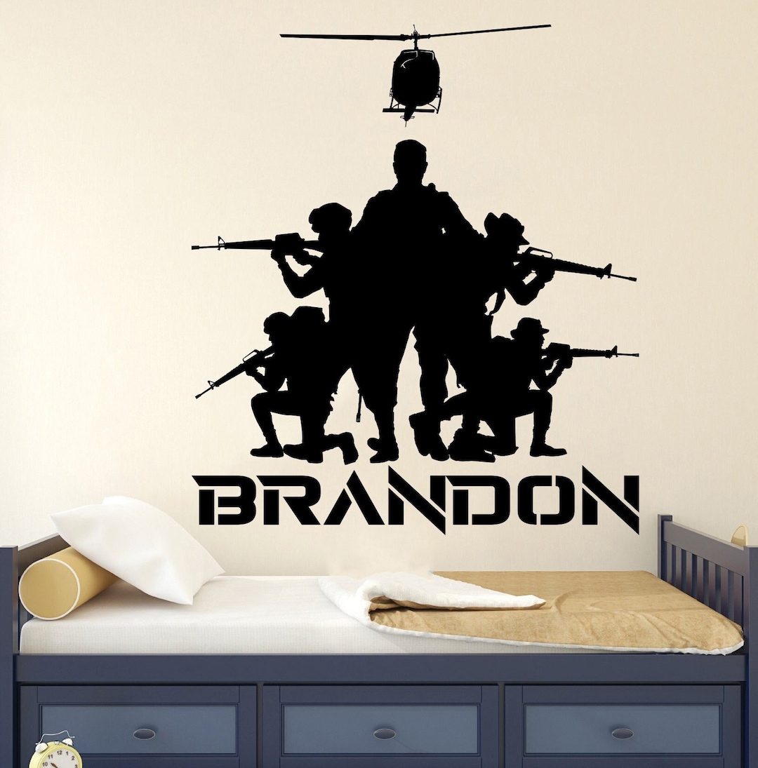 Soldier Wall Decal War Wall Sticker Military Wall Decal War Etsy