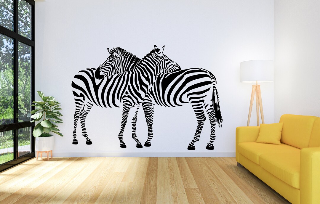 Zebra Wall Decal Animal Wall Sticker Wild Animal Decal Zebra Wall ...