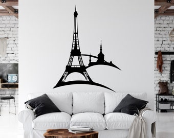 Paris Wall Decal City Wall Decal Explore Wall Decal Town Wall Decal City Skyline Decal City Tower Wall Sticker Vinyl Letter CY0013