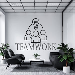 Calcomanía de oficina, calcomanía de trabajo en equipo, arte de pared para oficina, decoración de oficina, calcomanía de trabajo en equipo, decoración de pared para oficina, calcomanías de oficina, arte motivacional TM0029