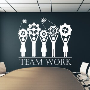 Calcomanía de oficina, calcomanía de trabajo en equipo, arte de pared para oficina, decoración de oficina, calcomanía de trabajo en equipo, decoración de pared para oficina, calcomanías de oficina, arte motivacional TM0013