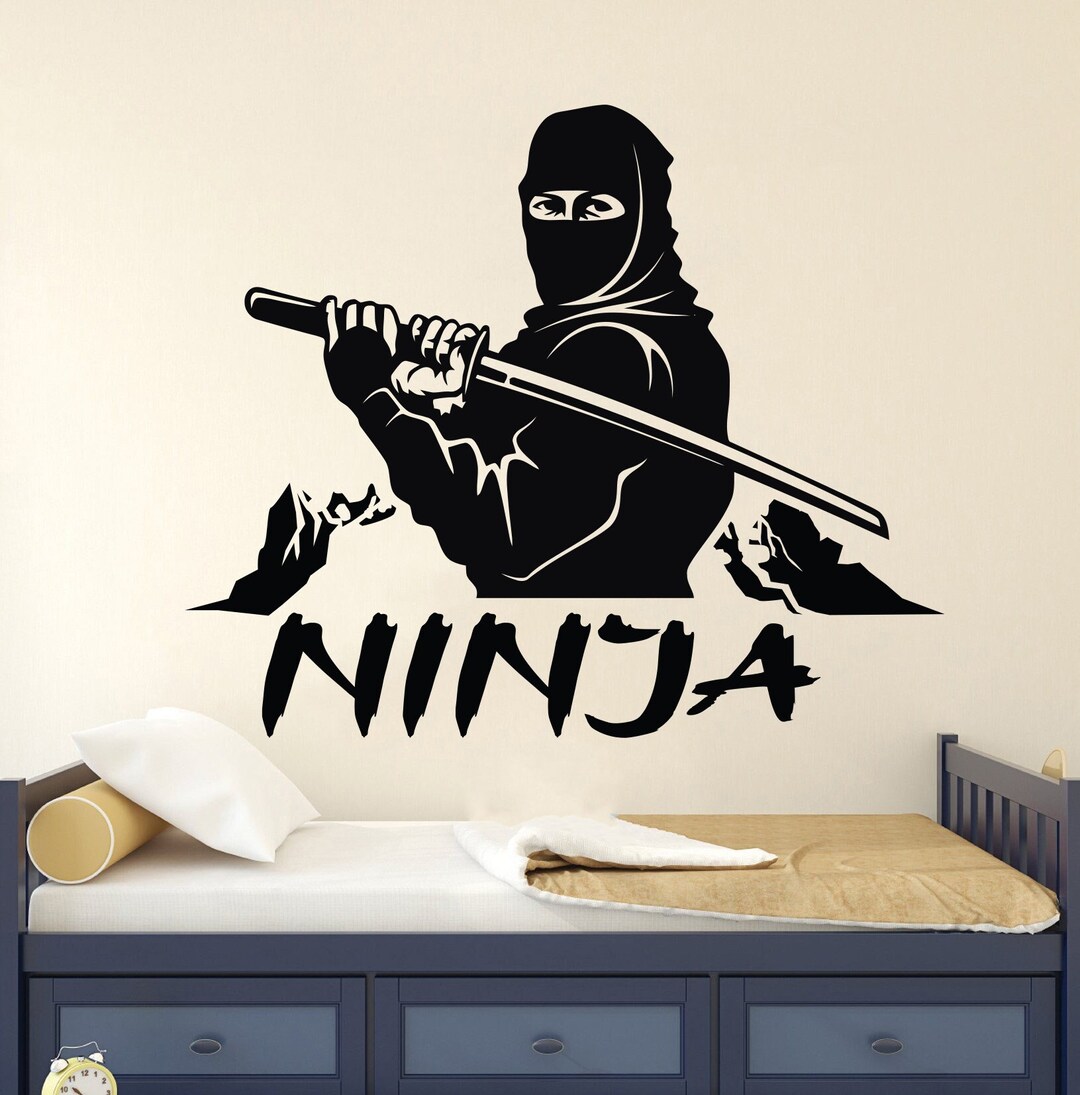Ninja Wall Decal Ninja Wall Sticker Ninja Wall Art Boys Wall Etsy