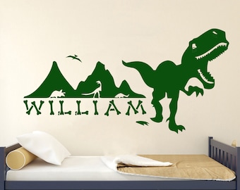 Dinosaur Wall Decal Personalized Decal Dinosaur Wall Art Dinosaur Wall Sticker Dino Wall Decal Vinyl Letter Kids Wall Decal PA0042