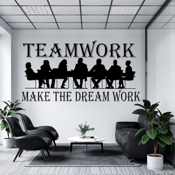 Office Wall Decalteamwork Decal Office Wall Artoffice Etsy Canada