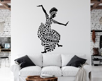 Beautiful African Woman Wall Decal African Girl Wall Sticker Quote Beauty Salon Wall Art African Women Wall Sticker Africa Map AFR0008