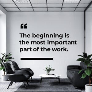 Vinilo decorativo con frase motivacional, vinilo decorativo para oficina, arte de pared para oficina, decoración de pared para oficina, adhesivo para pared de oficina, letra de vinilo, adhesivo para ventana OFI0007