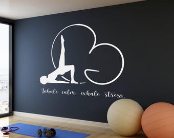 Yoga Wall Sticker – Spiritual Mandala Vinyl Decal for Meditation Room, Yoga Studio or Home Gym Decor Yoga Wall Decal YGG0001