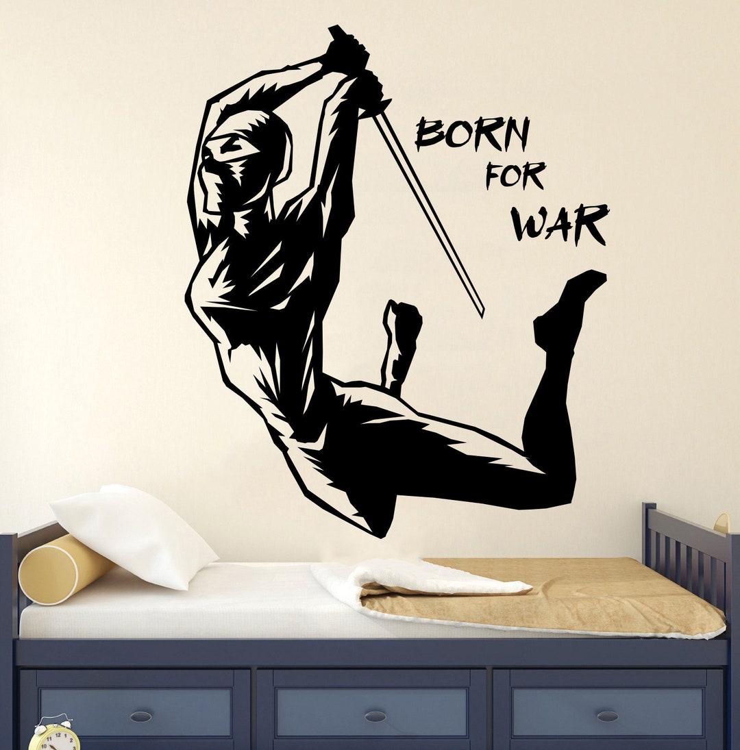 Ninja Wall Decal Ninja Wall Sticker Ninja Wall Art Boys Wall Etsy