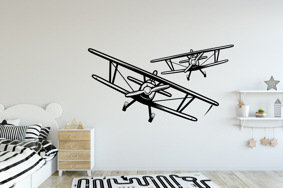 Airplane Wall Decal Boy Toys Wall Decal Nursery Decal Baby Boy Airplane ...