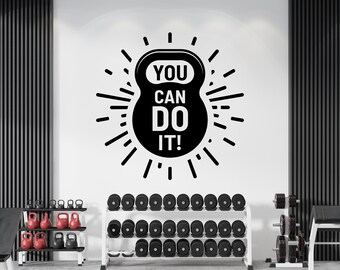 You Can Do It Wall Decal Gym Wall Decor Sport Motivation Workout Wall Art Fitness Motivation Wall Decal Gym Wall Art Gym Wall Decal GY0039