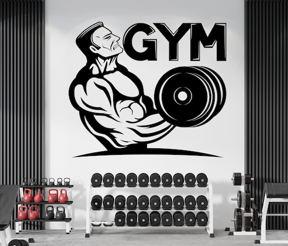 Gym Wall Decal Gym Wall Decor Sport Motivatie Workout Wall Art