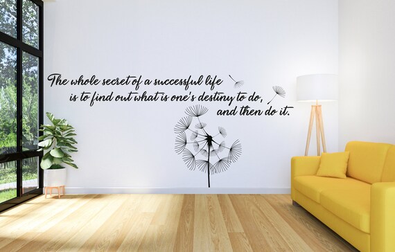 Dandelion Wall Decal Quote Inspirational Quote Wall Art Vinyl | Etsy