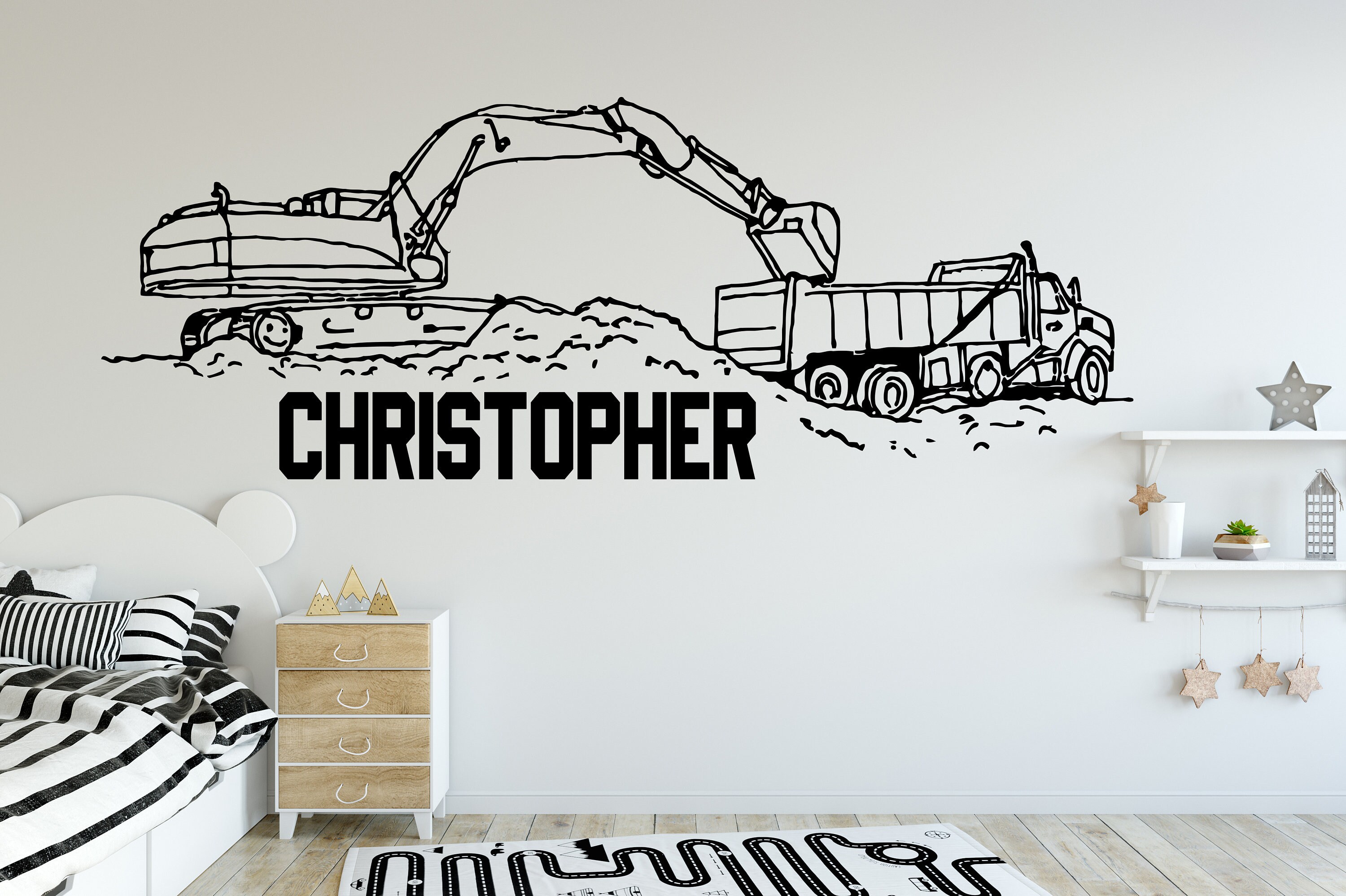 Construction Set Vinyl Wall Decals Kids Wall Sticker Wall Etsy Australia