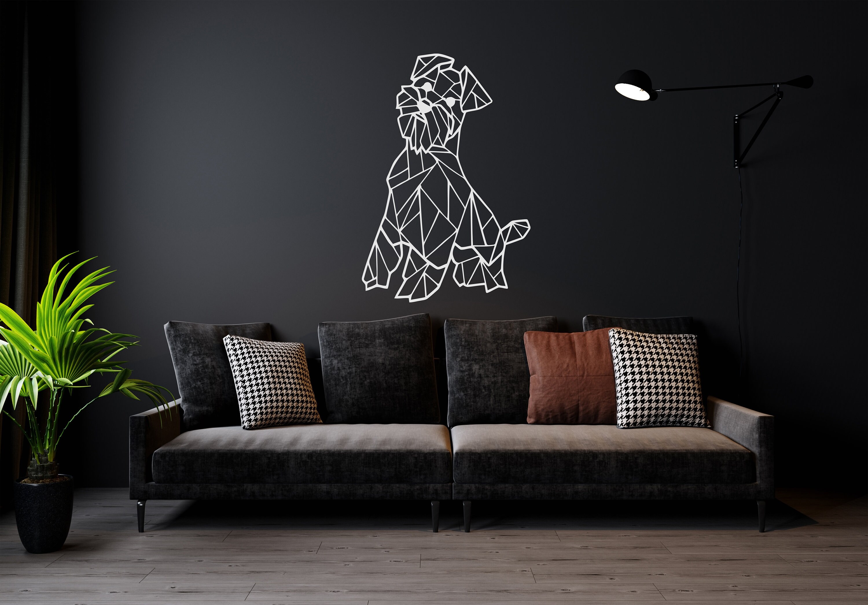 Dog Wall Decal Dog Wall Sticker Dog Geometric Decal Home Pets Etsy UK