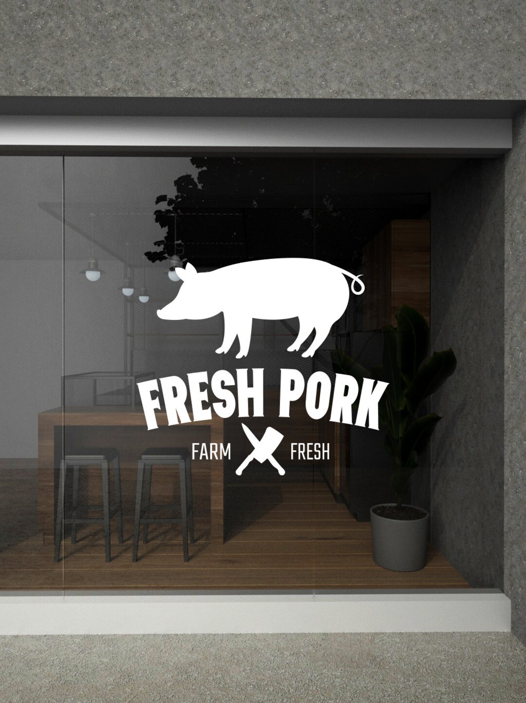 Butchery Wall Decal Meat Wall Decal Fresh Meat Sticker Butchery Wall ...