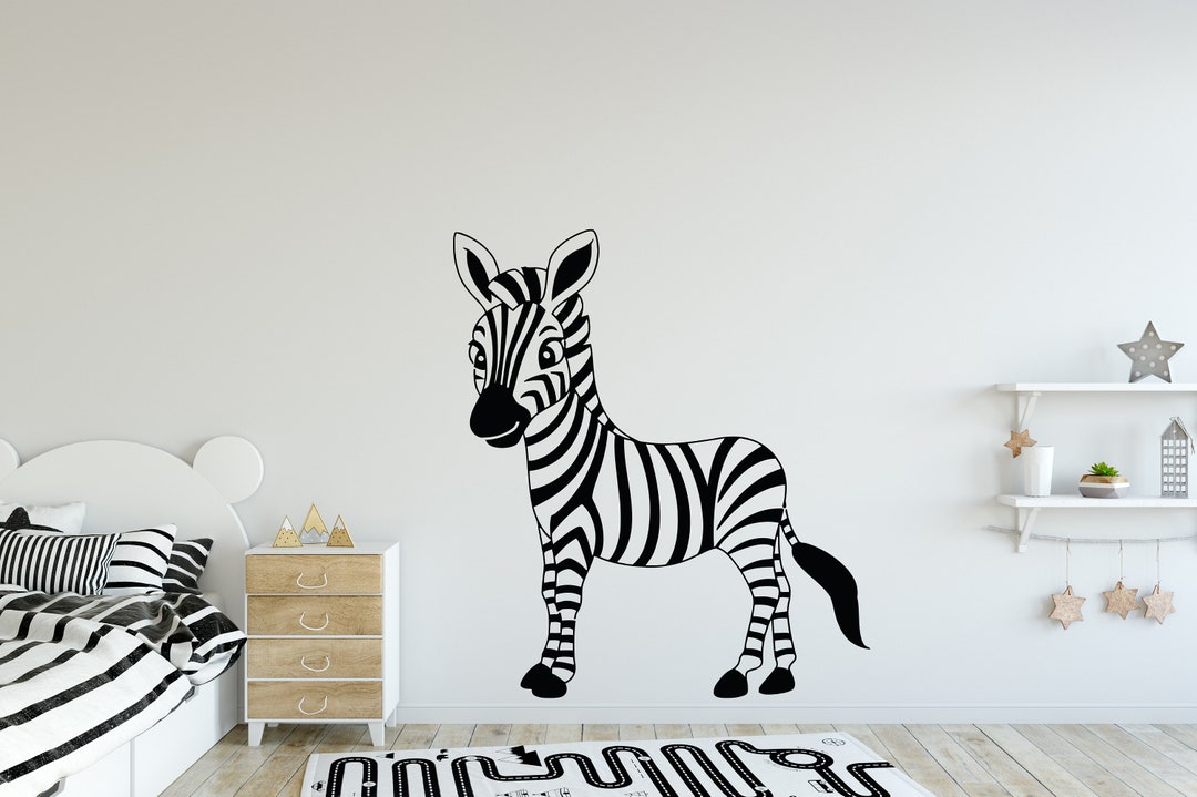 Zebra Wall Decal Animal Wall Sticker Wild Animal Decal Zebra Wall Sticker Zebra Wall Sticker