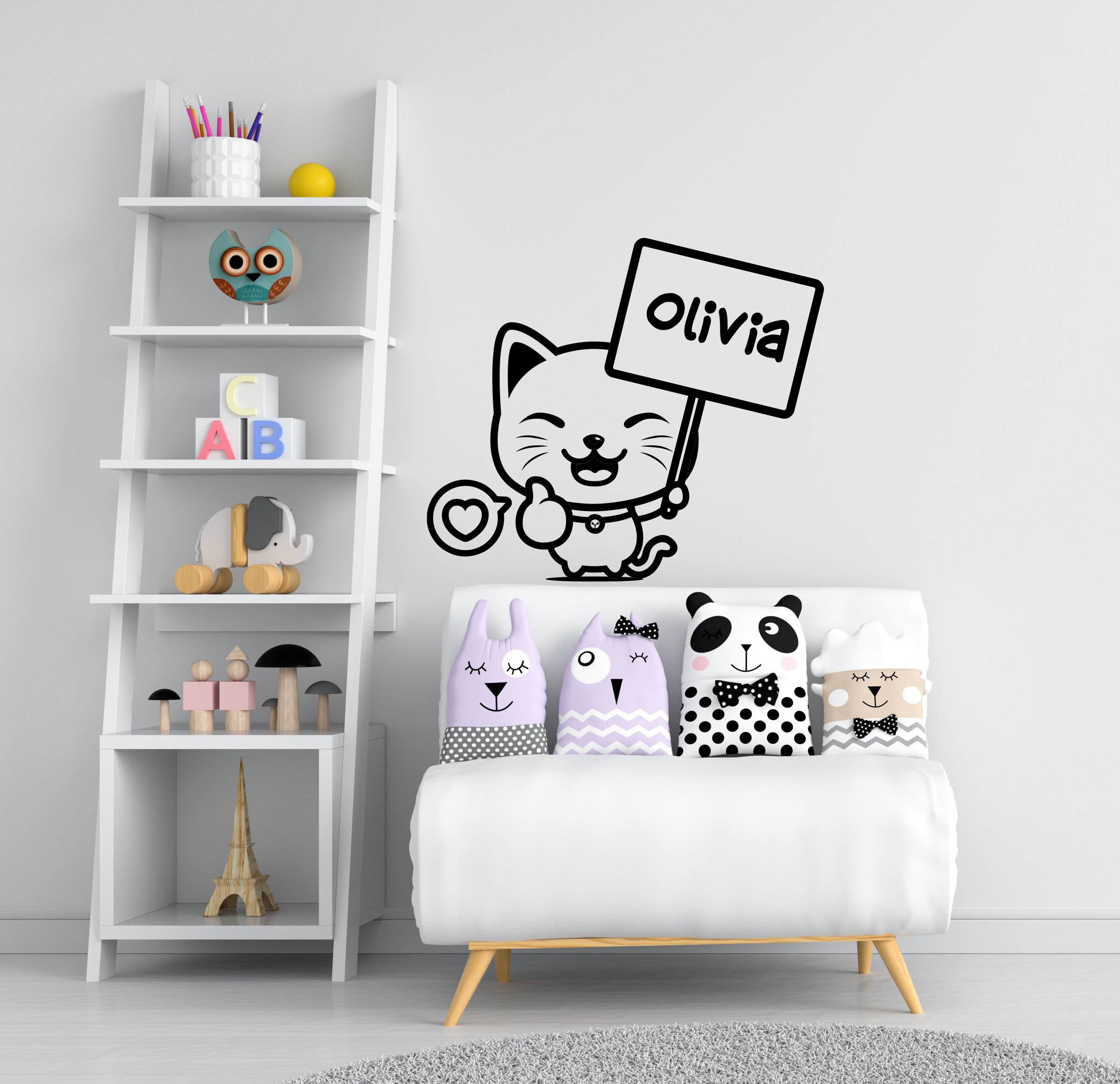 Cat Wall Decal Cat Wall Art Cat Wall Decor Cat Vinyl Sticker Etsy