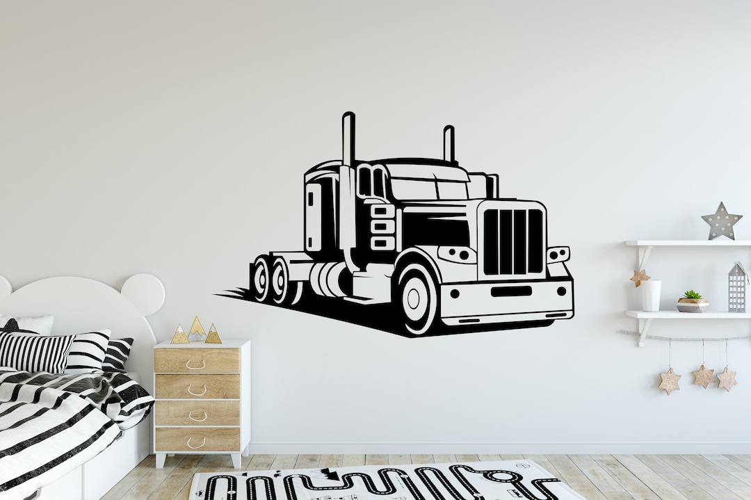Truck Wall Decal Kids Wall Decal Truck Transport Decal Truck Wall