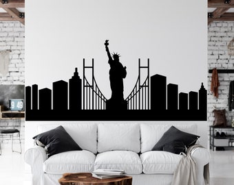 New York Wall Decal City Wall Decal Explore Wall Decal Town Wall Decal City Skyline Decal City Tower Wall Sticker Vinyl Letter  CY0004