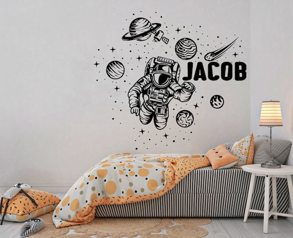 Personalized Wall Decals Space Man Wall Decals Name Decals boys