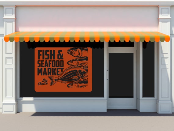 Seafood Wall Decal Fish Shop Decal under the Sea best Cooking