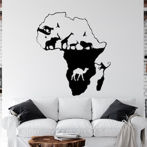 Landkarte Afrikanischer Wandaufkleber Afrika Wandaufkleber Afrika Wandtattoo Afrika Kontinent Wandaufkleber Arica Wand Kunst Vinyl Buchstabe Wohnkultur AFR0030